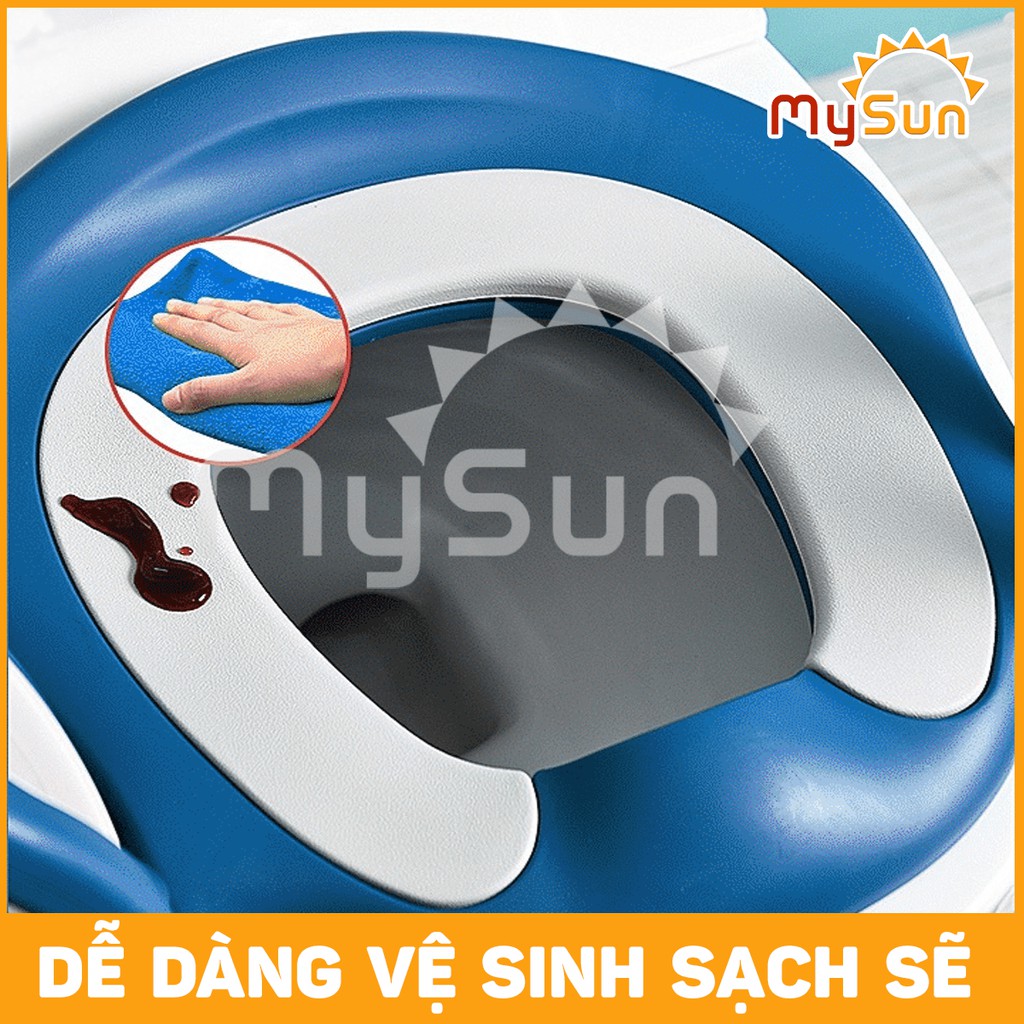 Thang ghế bô nắp bệ thu nhỏ bồn cầu vệ sinh Toilet chống trượt an toàn cho bé MySun