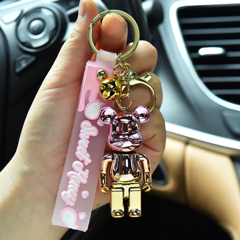 Móc Khóa Hình Chú Gấu Bằng Nhựa Acrylic Màu Sắc Gradient Sáng Tạo