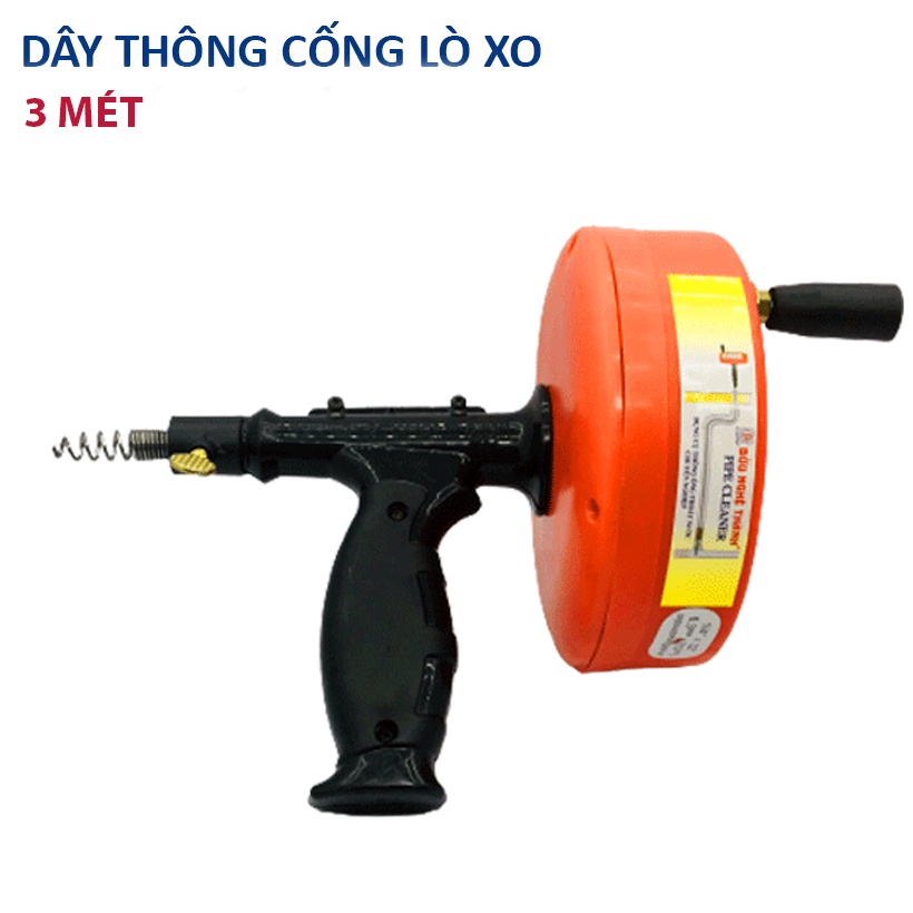 Dụng cụ thông tắc cống, thoát nước [HỎA TỐC] lavabo, ống cống, ống thoát nước, phòng tắm 3M-BỬU NGHỆ THÀNH - CÓ TAY CẦM
