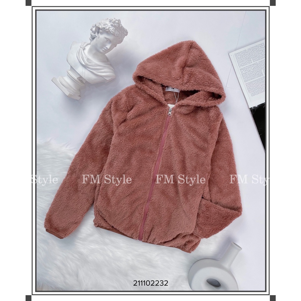 Áo khoác lông cừu nữ FM Style  tone màu nhẹ nhàng, ngọt lịm 211102232