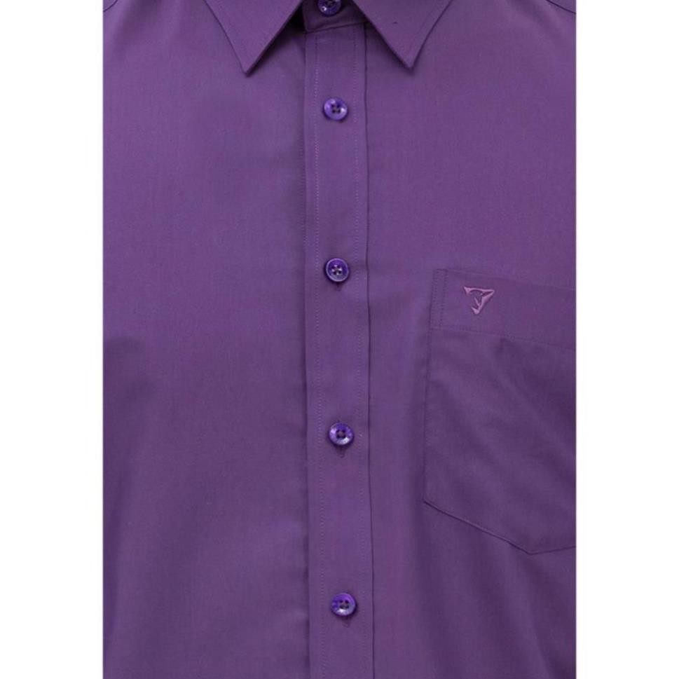 ( Bão Sale ) Áo sơ mi dài tay trơn màu Slim Fit Vĩnh Tiến màu tím cà ! NEW ⁶ ' $ ' ᵛ # 1