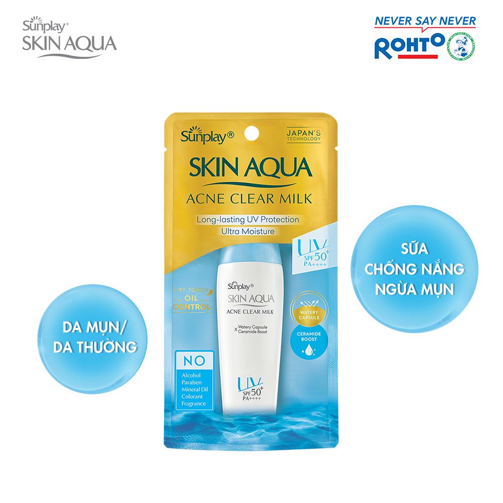 Sữa chống nắng dưỡng da ngừa mụn Sunplay Skin Aqua Acne Clear SPF 50+ PA++++ 25g