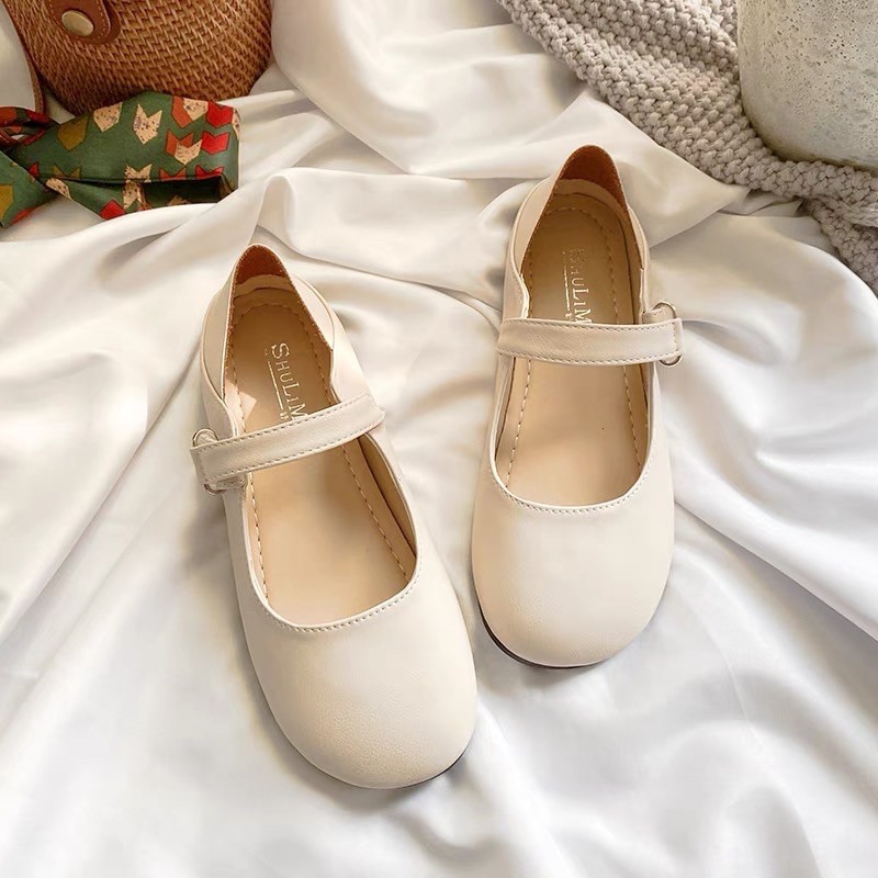 [Mã FATHANG5 giảm 10K đơn 50K]giày búp bê quai dán lolita tiểu thư