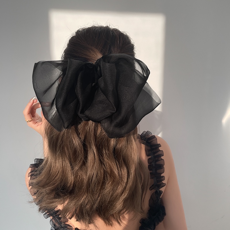 Kẹp Tóc Chiffon Đính Nơ Nhiều Màu Thời Trang Cho Nữ