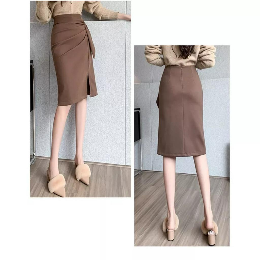 Chân Váy Nhún Eo Che bụng dưới dáng dài 65cm 2 lớp dày dặn H65
