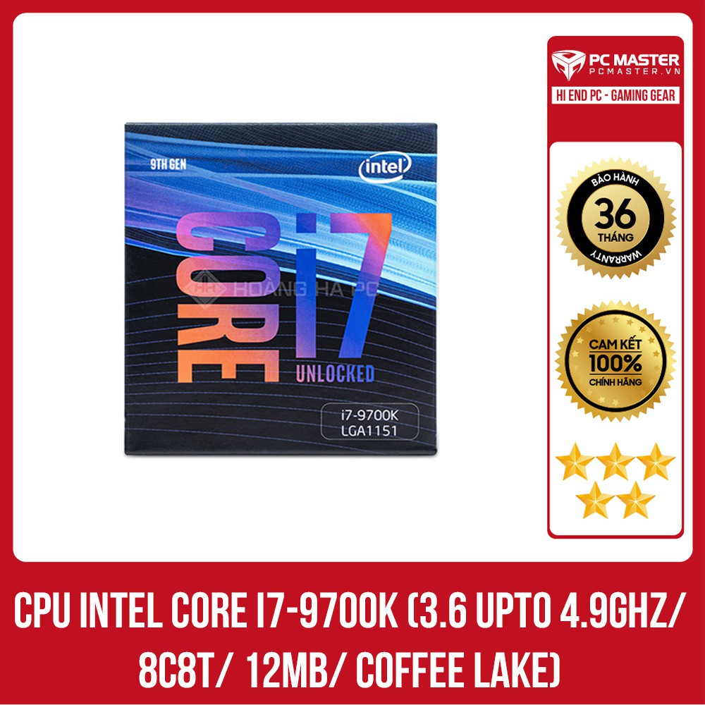 CPU Intel Core i7-9700K (3.6 Upto 4.9GHz/ 8C8T/ 12MB/ Coffee Lake)