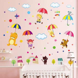 Decal dán tường thú nghộ nghĩnh che ô XL 8271