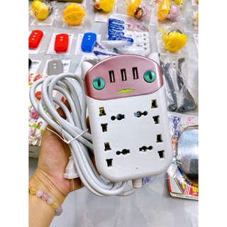 Ổ CẮM ĐIỆN HÌNH MÈO LOẠI LỚN 3 CỔNG USB