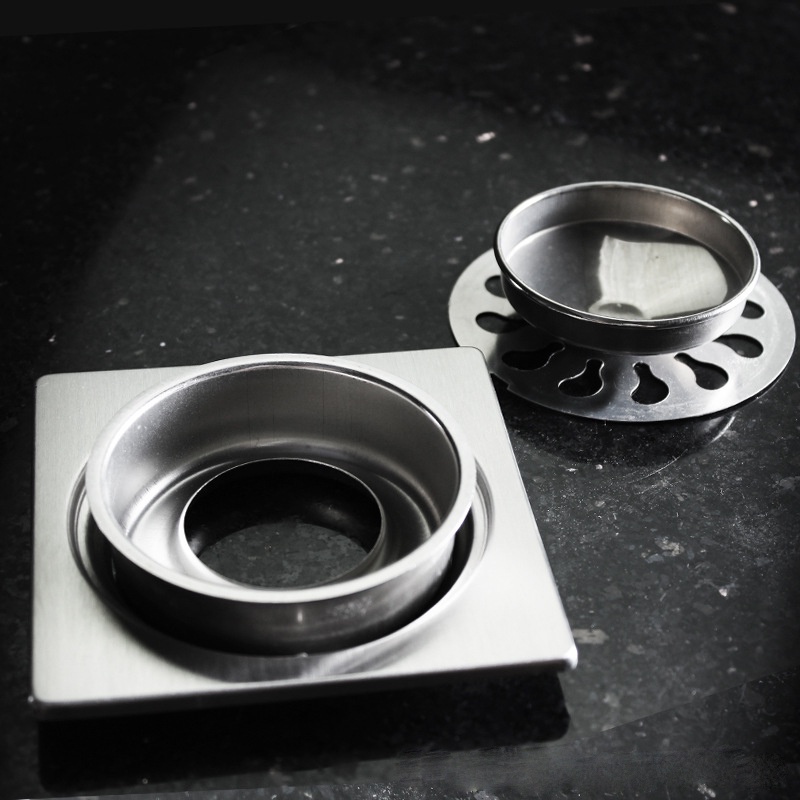 Ga thoát sàn phòng tắm chất liệu inox dễ vệ sinh, thoát nước nhanh, ngăn chặn côn trùng, rác thải