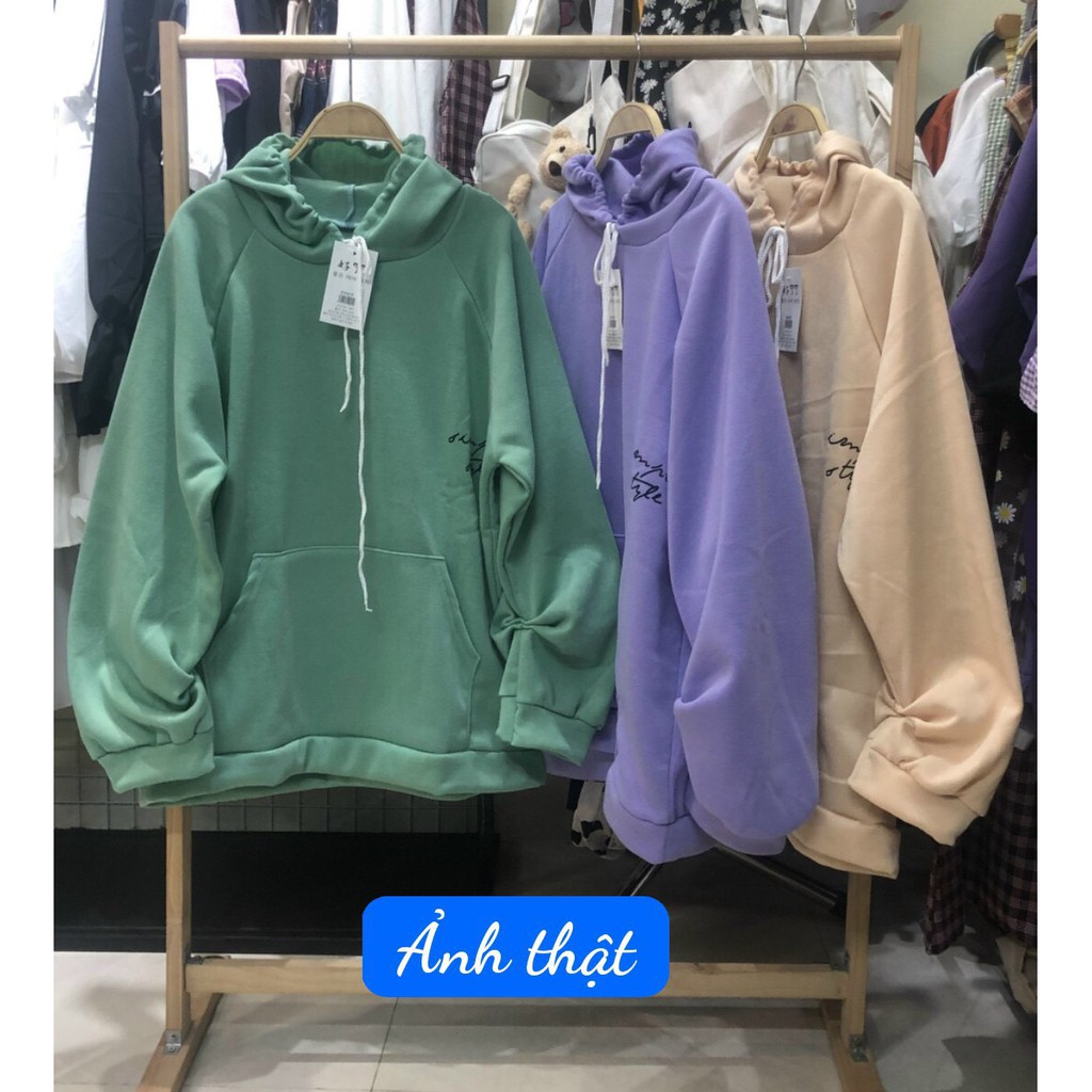 ÁO HOODIE 3 MÀU UNISEX BE TÍM XANH | BigBuy360 - bigbuy360.vn