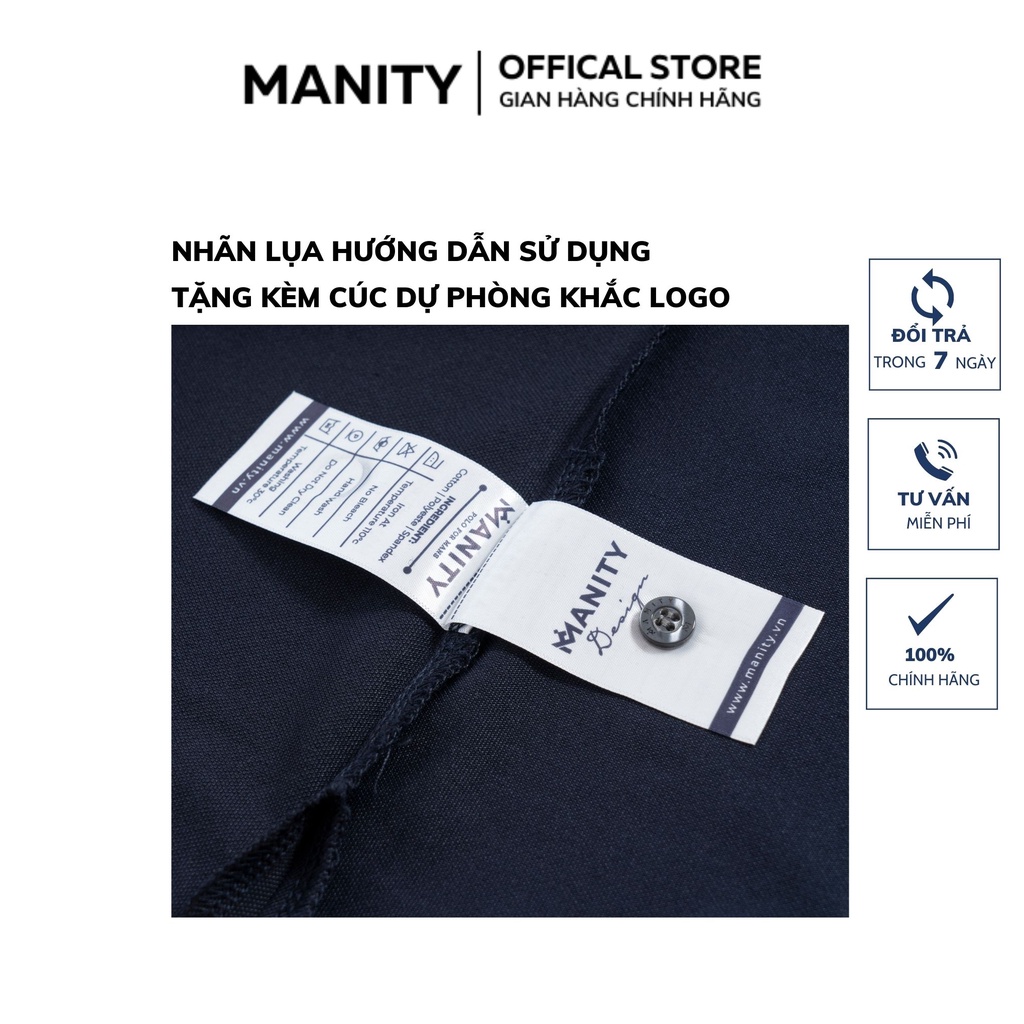 Áo Polo nam MANITY tím than phối cổ họa tiết quý tộc vải cá sấu Cotton xuất khẩu, chuẩn form, sang trọng - PLM004