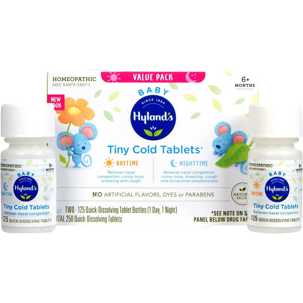 Viên ngậm sổ mũi Hyland’s Tiny Cold 125 viên mẫu mới mẫu mới