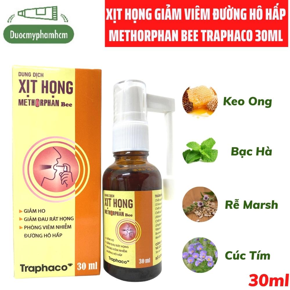 Xịt Họng Keo Ong Tinh Dầu Thảo Dược- Giảm Các Vấn Đề Đường Hô Hấp METHORPHAN BEE TRAPHACO- Chai 30ml