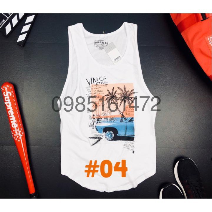 Tanktop PullBear có size 100KG VNXK dư xịn đuôi tôm vạt bầu áo ba lỗ tập gym (sỉ inbox)