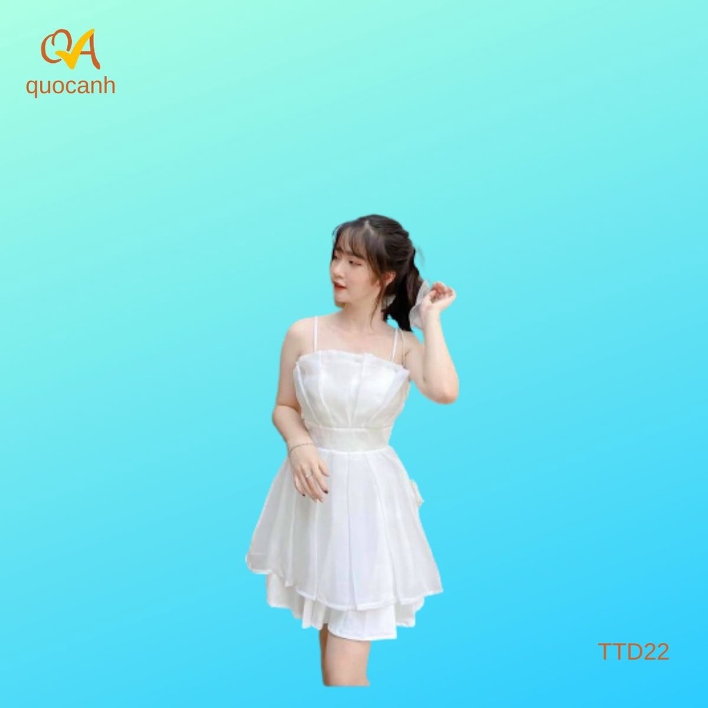 Đầm nữ trắng thời trang dạo phố, công sở, dự tiệc Quocanh form chuẩn dáng, đầm ren, chít eo