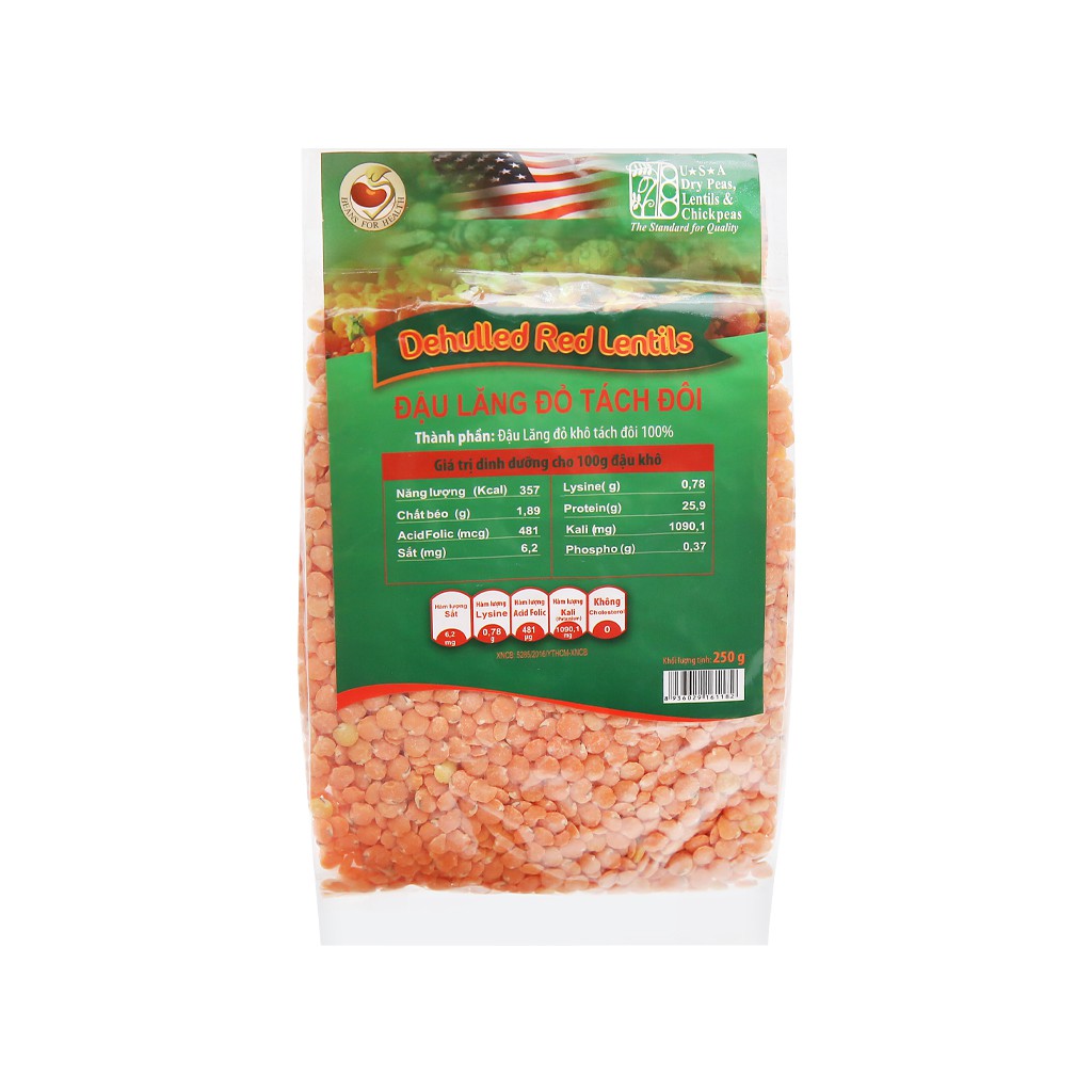 Đậu lăng đỏ tách đôi TMT Foods 250g