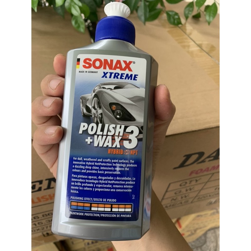 SONAX WAX3 ( Đánh Bóng, Xóa Xước, Bảo Vệ Màu Sơn Bóng)