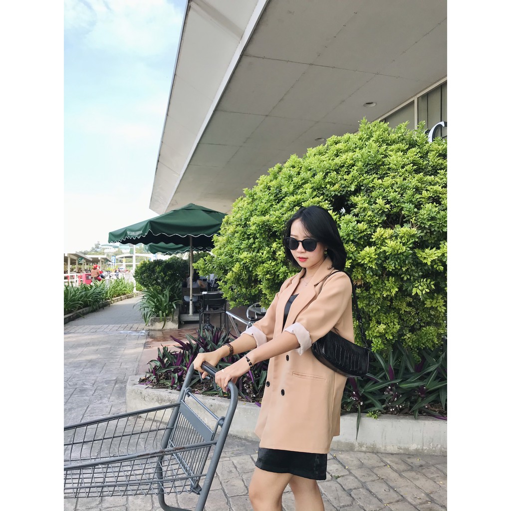 ÁO BLAZER NÂU ẤM 2 LỚP STYLE ULZZANG HÀN QUỐC (ảnh thật/sẵn/có video) | BigBuy360 - bigbuy360.vn