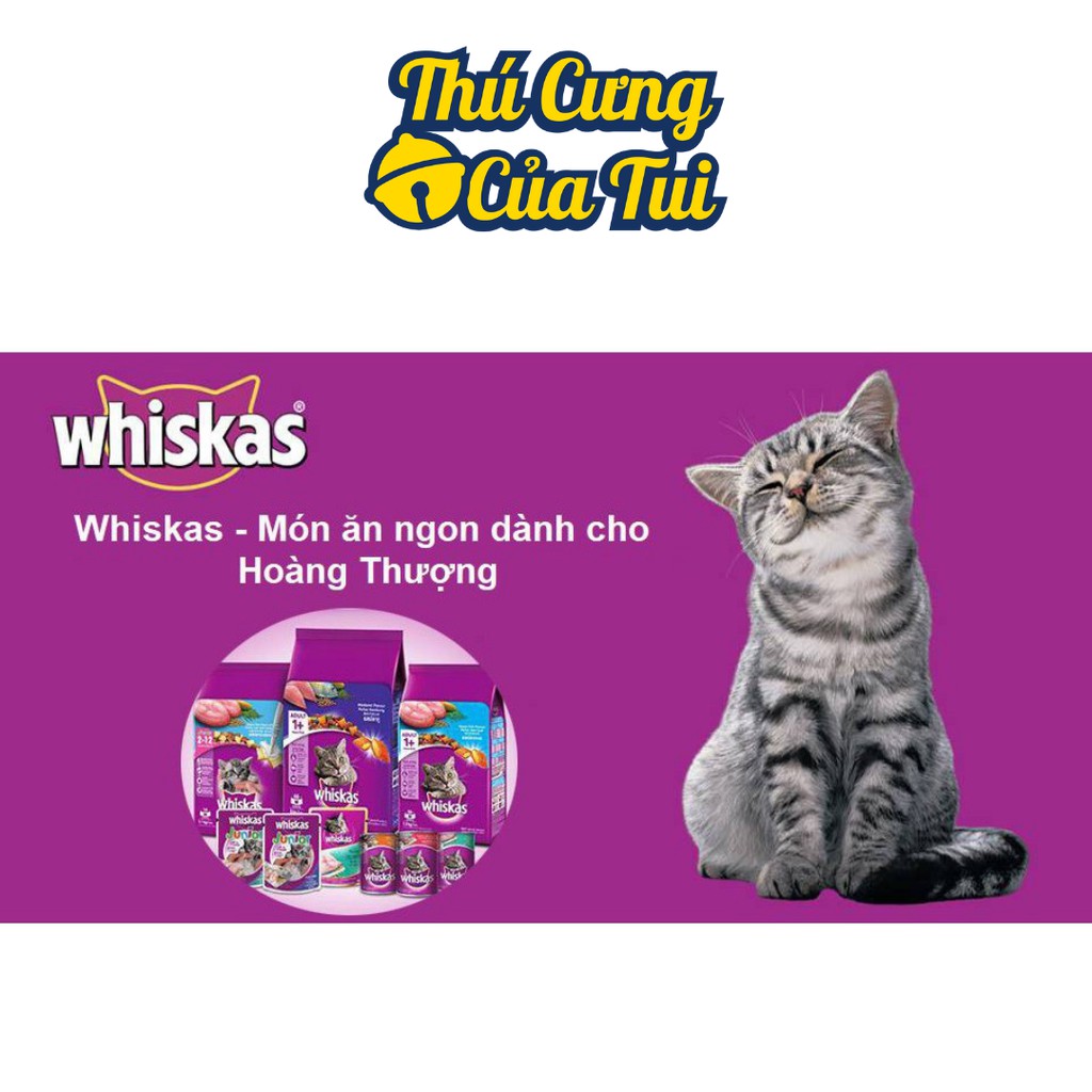 Thức Ăn Hạt Khô Whiskas Cho Mèo Lớn Vị Cá Thu Cá Biển Gói 400g - Thú Cưng Của Tui