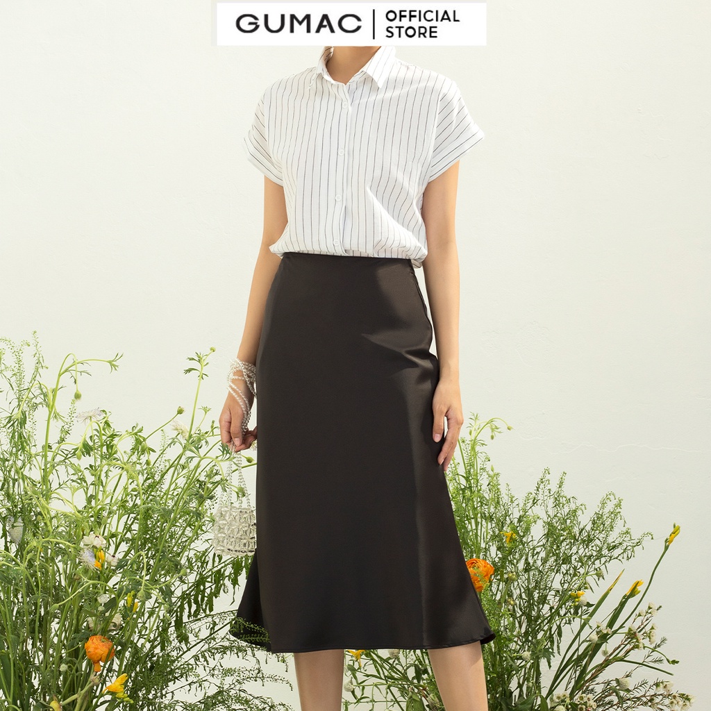 [Mã WABRGUM giảm 10% tối đa 30K đơn 99K] Áo sơ mi công sở nữ tay ngắn thời trang GUMAC chất liệu Linen cao cấp AC03068 | BigBuy360 - bigbuy360.vn