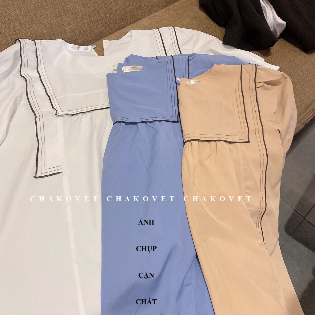 Áo babydoll nữ tay ngắn, kiểu sơ mi nữ cộc tay cổ tròn sành điệu cá tính, áo kiểu nữ họa tiết ngực bèo dáng xinh -cka802 | BigBuy360 - bigbuy360.vn