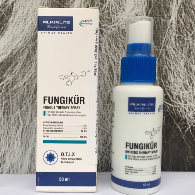 XỊT NẤM MÈO ALKIN FUNGIKUR 50ML XỊT TRỊ NẤM VIÊM DA