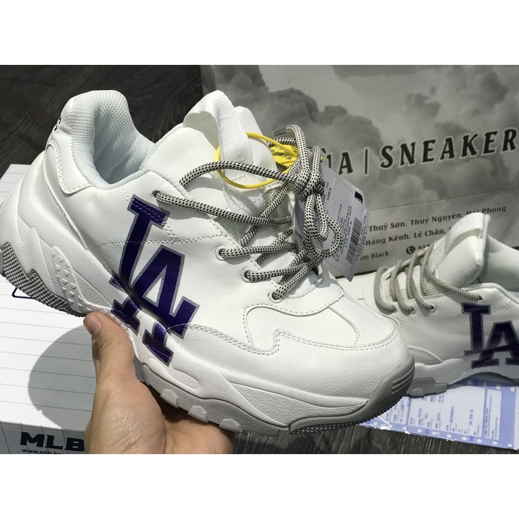 Siêu Phẩm Giày Thể Thảo Sneaker MLB LA Xanh Trắng Đế Tách Lớp SIêu Xinh Cao Cấp Ảnh Thật + freeship + Tặng Tất