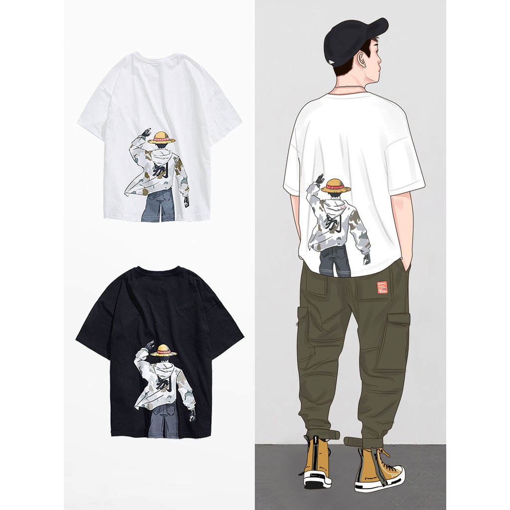 🌸Siêu Rẻ 💯  Áo thun tay lỡ onepiece luffy mũ rơm (unisex) oversize CHẤT ĐẸP CÓ FREESHIP | BigBuy360 - bigbuy360.vn