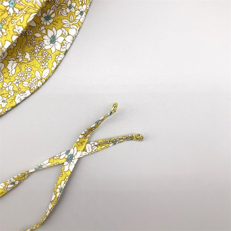 Nón Vành Rộng Vải Cotton In Hoa Xinh Xắn Cho Bé Sơ Sinh