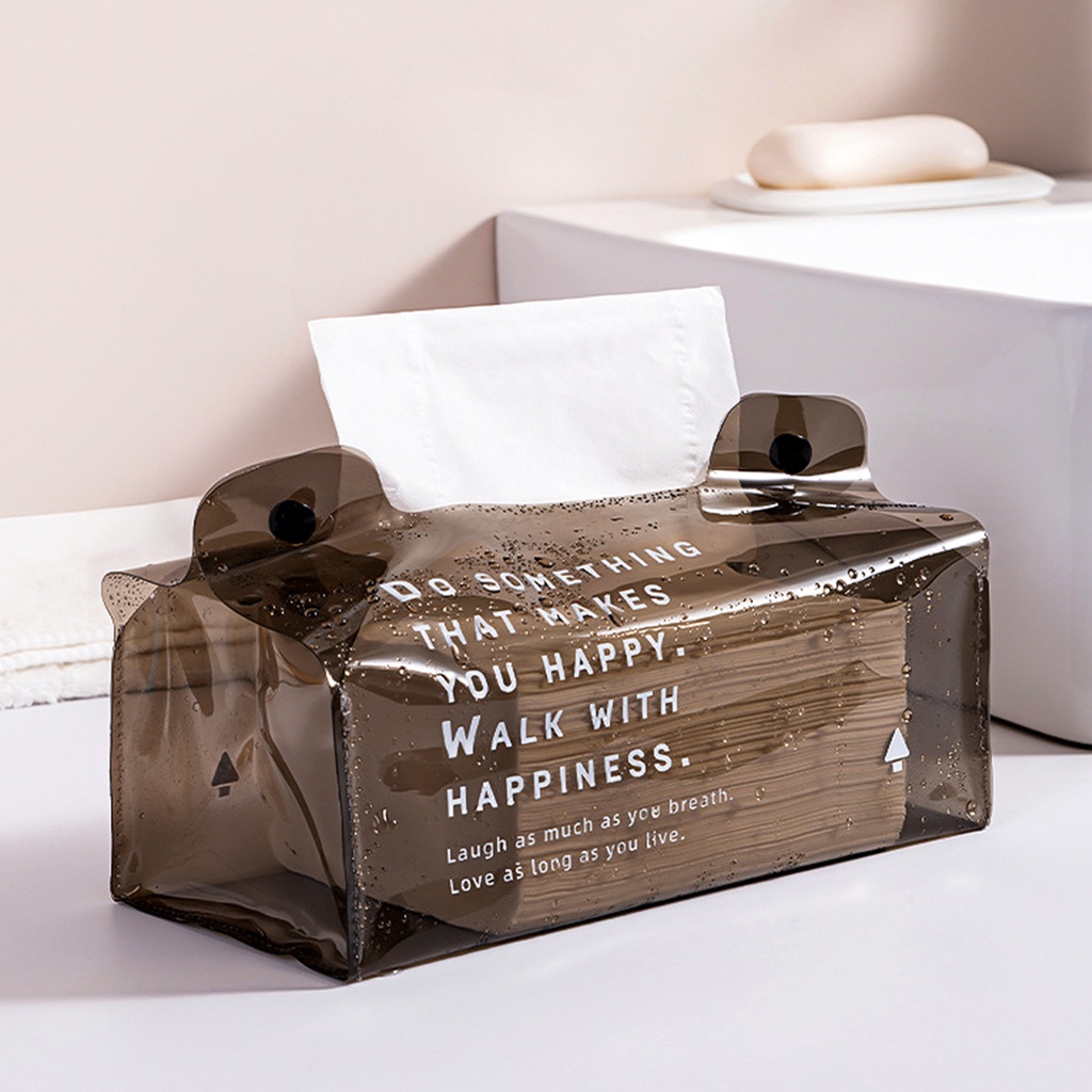 Hộp đựng khăn giấy bằng PVC chống thấm nước có thể gập lại đa năng tiện dụng cho phòng khách