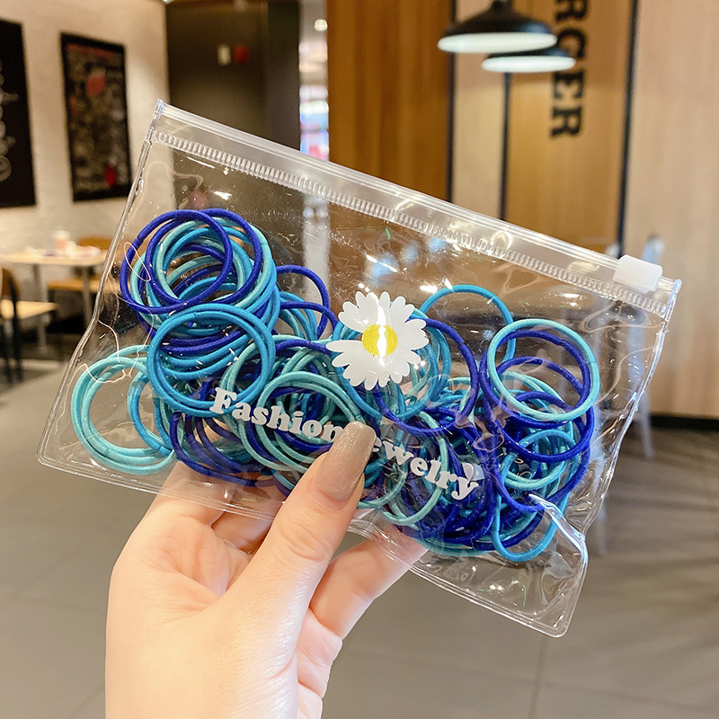 Bộ 100 Dây Cột Tóc Cao Su Nhiều Màu Sắc Thời Trang Hàn Quốc Cho Nữ