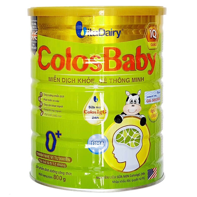 Sữa COLOSBABY IQ Gold Số 0+ ,Số 1+, Số 2+ Lon 800G