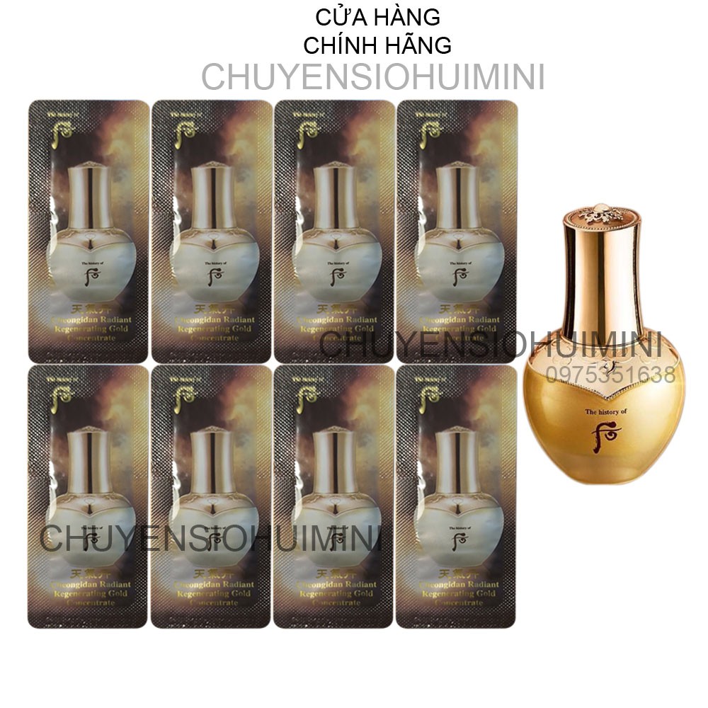 Tinh Chất Vàng Sâm Núi Whoo Siêu Phục Hồi Lão Hóa Dưỡng Trắng Và Trẻ Hóa Làn Da Whoo Hwa Huyn Radiant Gold 1Ml