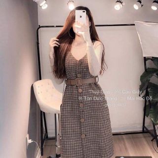 Set yếm len kẻ xuông