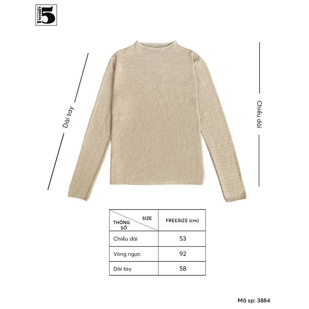 Áo len mỏng nữ trơn chất mịn, dáng suông, cổ lỡ Twentyfive 3884 | BigBuy360 - bigbuy360.vn