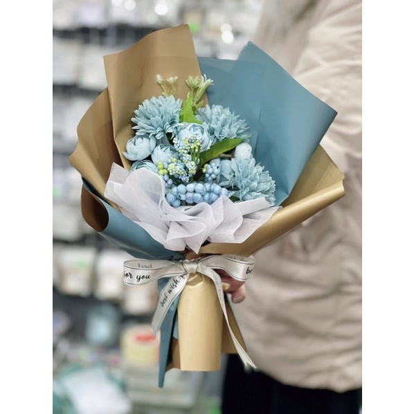Hoa sáp, hoa lụa , hoa hồng nhũ bó
