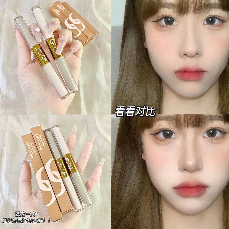 Kem Che Khuyết Điểm Dạng Lỏng Thiết Kế Hai Đầu Lâu Trôi Kiềm Dầu Làm Sáng Da