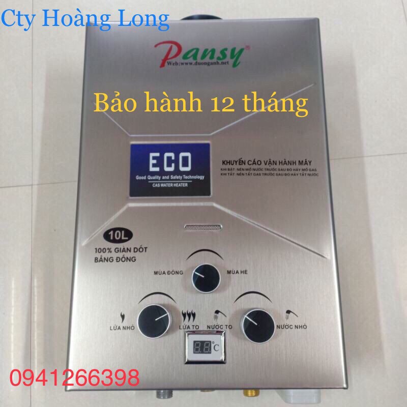 Bình nóng lạnh trực tiếp dùng gas có đồng hồ nhiệt