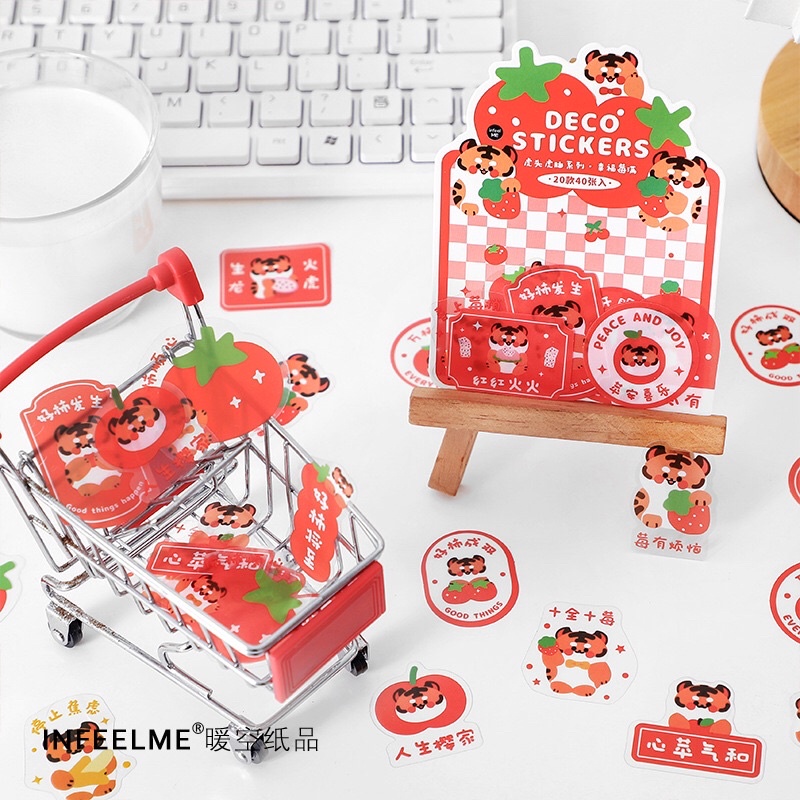 Túi 40 sticker hình dán nhựa PVC chống thấm