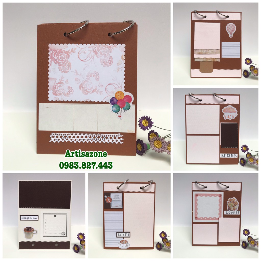 Album ảnh dán mini - Scrapbook handmade 02 (Đọc kỹ mô tả từng sản phẩm)