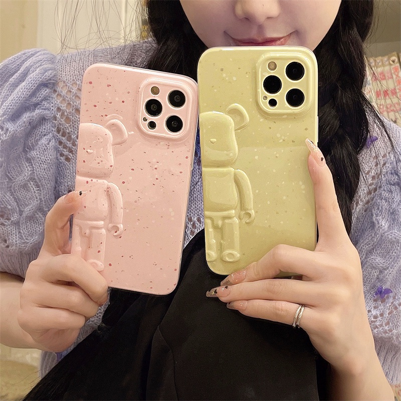 Ốp Điện Thoại IMD In Hình Gấu / Bơ Ba Chiều Màu Sắc Cho Iphone 13 12 / 11 Pro Max / Xs Max Xr X