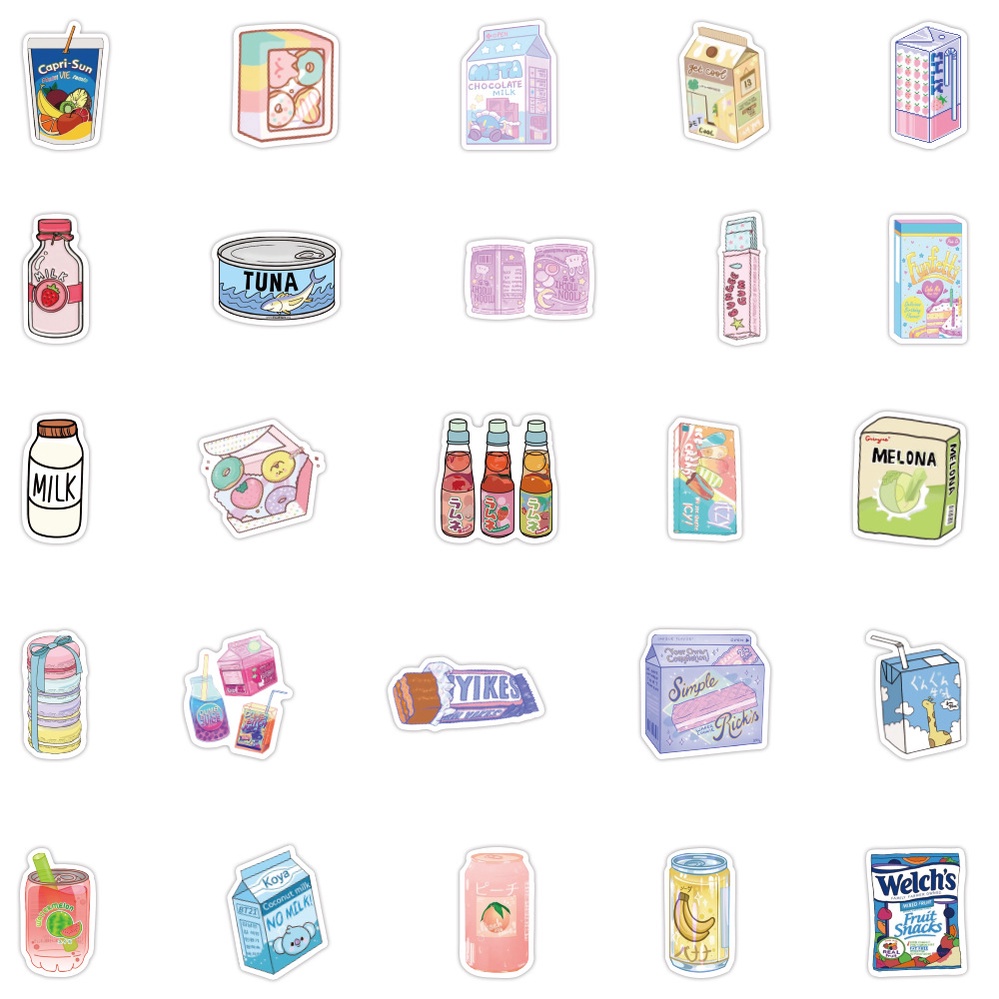 100 Sticker chống nước siêu thị/ bánh kẹo/ hình dán mũ bảo hiểm, dán xe, điện thoại st104