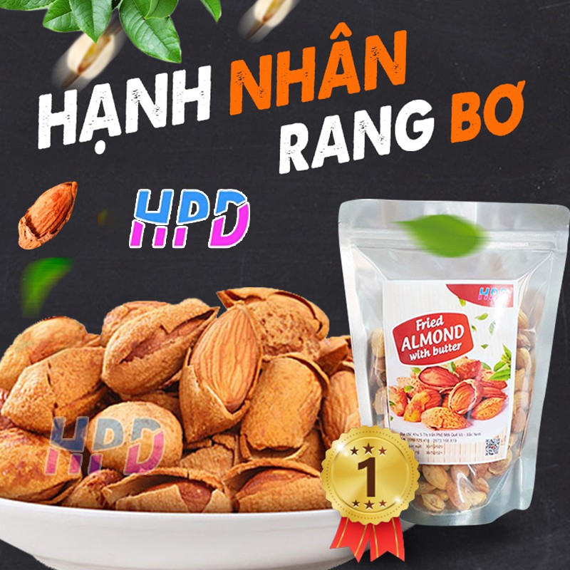 Hạt dinh dưỡng cao cấp nhập khẩu - hạnh nhân vỏ mỏng rang bơ -đóng gói 500g