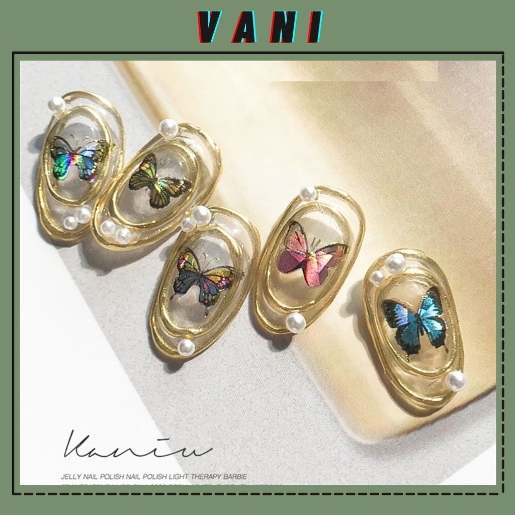 Sticker Nail Dán Móng Tay Hình Bướm Lấp Lánh Dễ Thương, Phong Cách - Vani Store [KIRA0054]