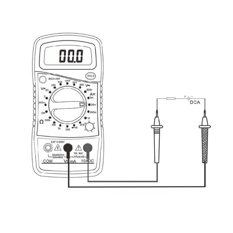 DT850L Handheld Digital Multimeter LCD Display 1999 Counts AC/DC Tester Ammeter