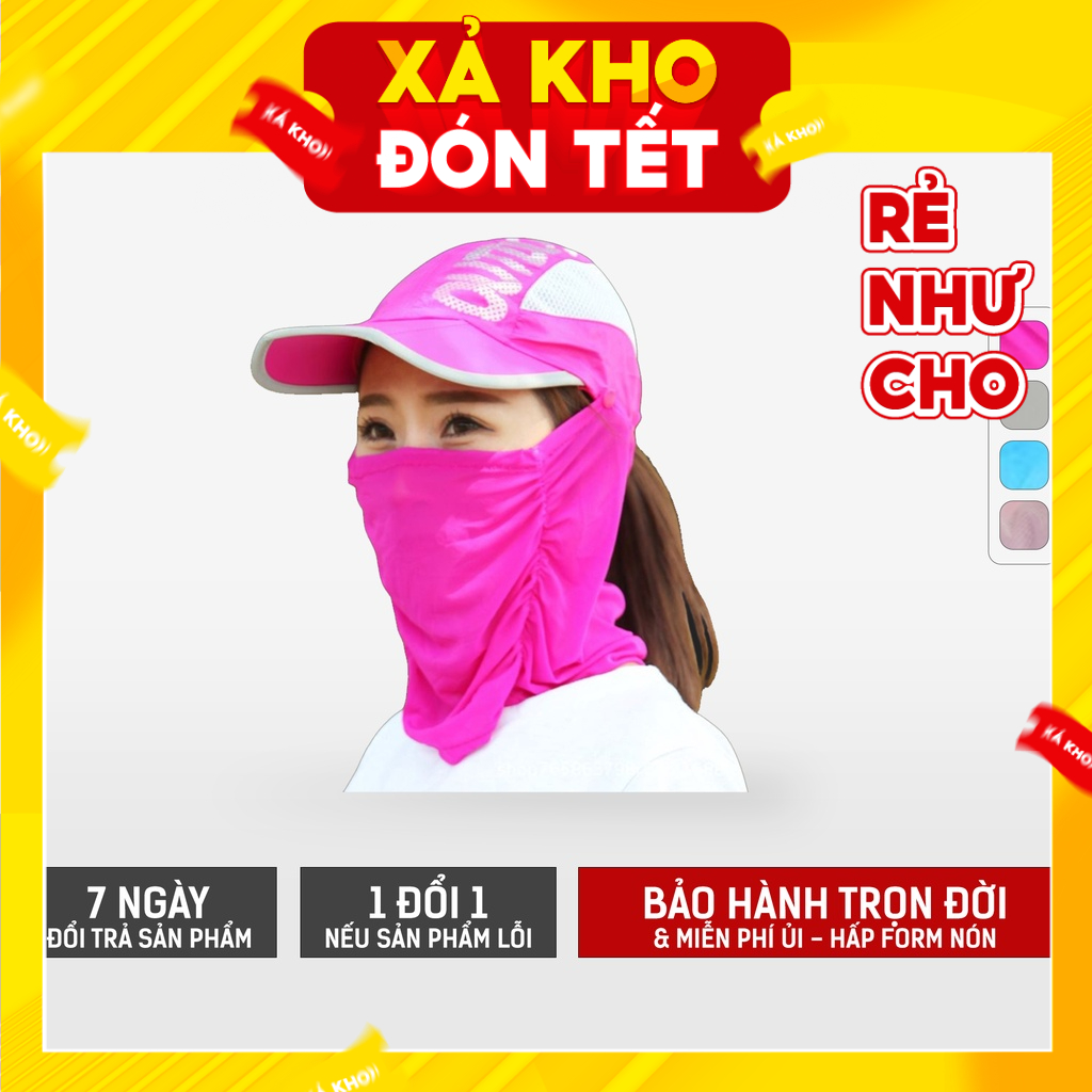 Mũ Lưỡi Trai Che Nắng Jussy Fashion Tích Hợp Khăn Và Khẩu Trang Che Hết Đầu Cổ Có Thể Tháo Rời, Gấp Gọn Chống Uv Upf 50+