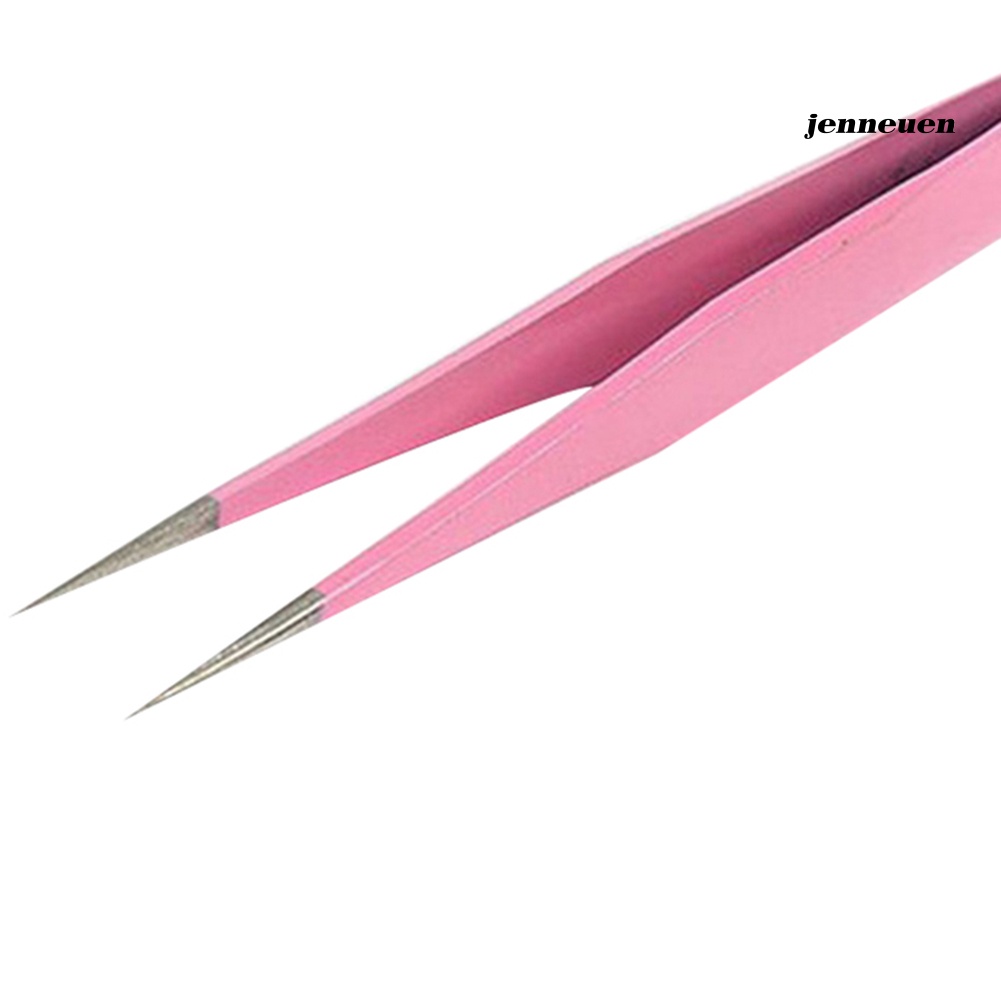 Je- Nhíp Gắp Lông Mi Giả Thẳng / Cong Bằng Thép Không Gỉ Tiện Lợi