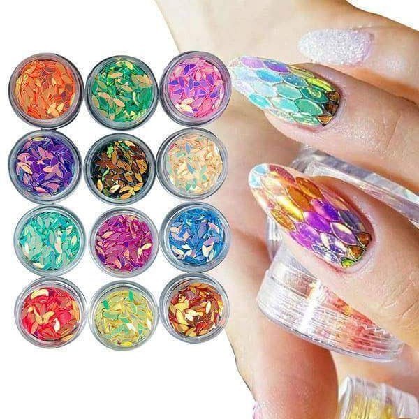 Set nhũ hạt gạo 12 màu làm nail