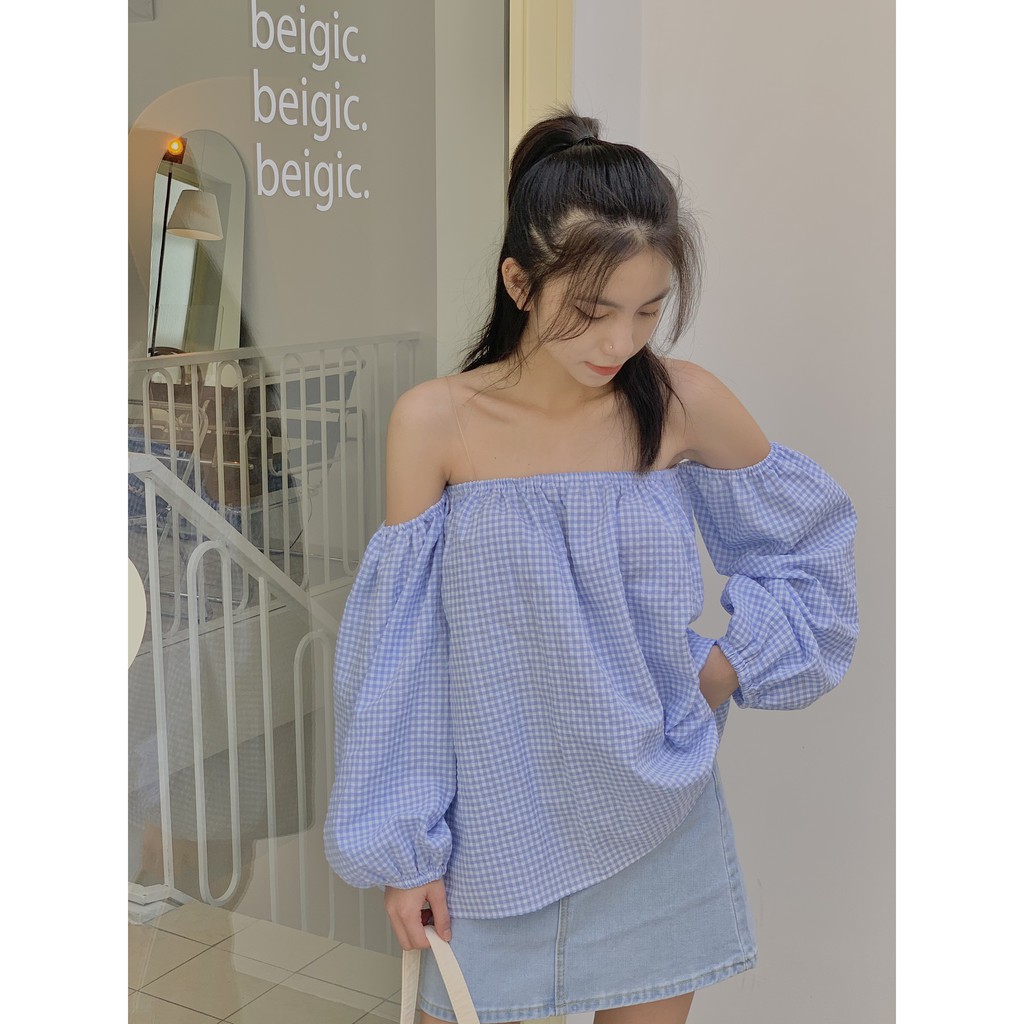 Áo cúp ngực kẻ tay dài TKA285 LOLLIE STUDIO