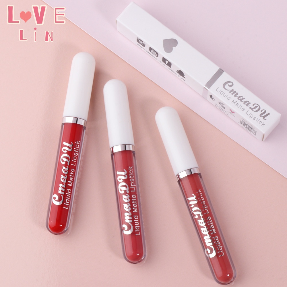 Son Môi CmaaDu 6 Màu Lì Tùy Chọn Chống Dính Chống Thấm Nước Lâu Trôi